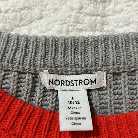 Nordstrom Color Block Crop Sweater. Size L 10/12 - Picture 6 of 10